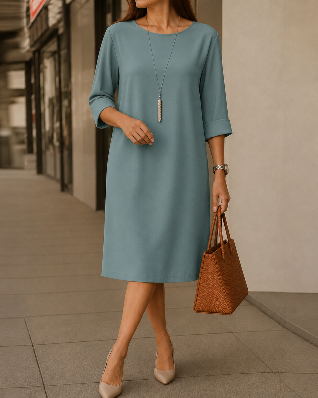 Sabine | Flowy Tummy-Flattering Midi Dress