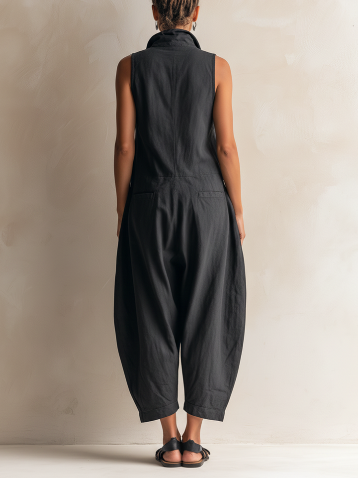Michela Wide Leg Sleeveless Jumpsuit with Pockets