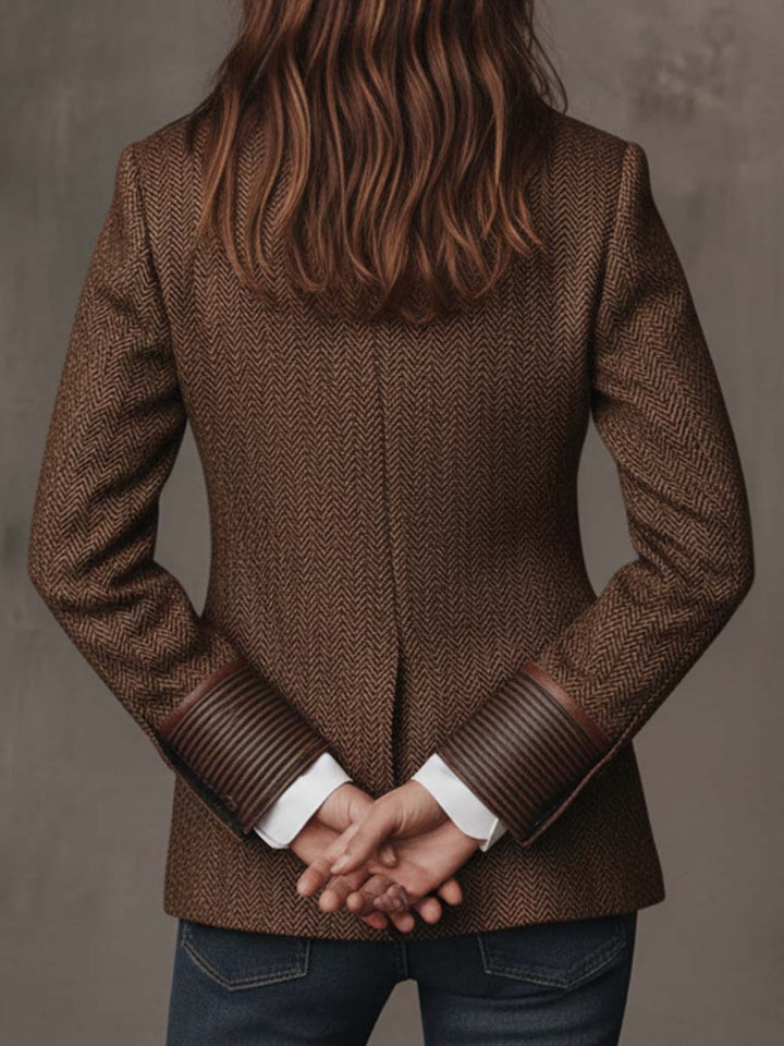 Gisèle Blazer with Chevron Print Panels