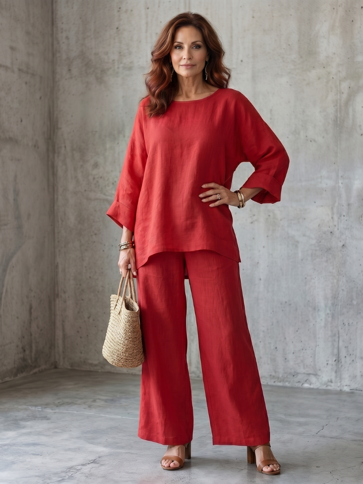 Prue Oversized Tunic Wide Leg Pant Set