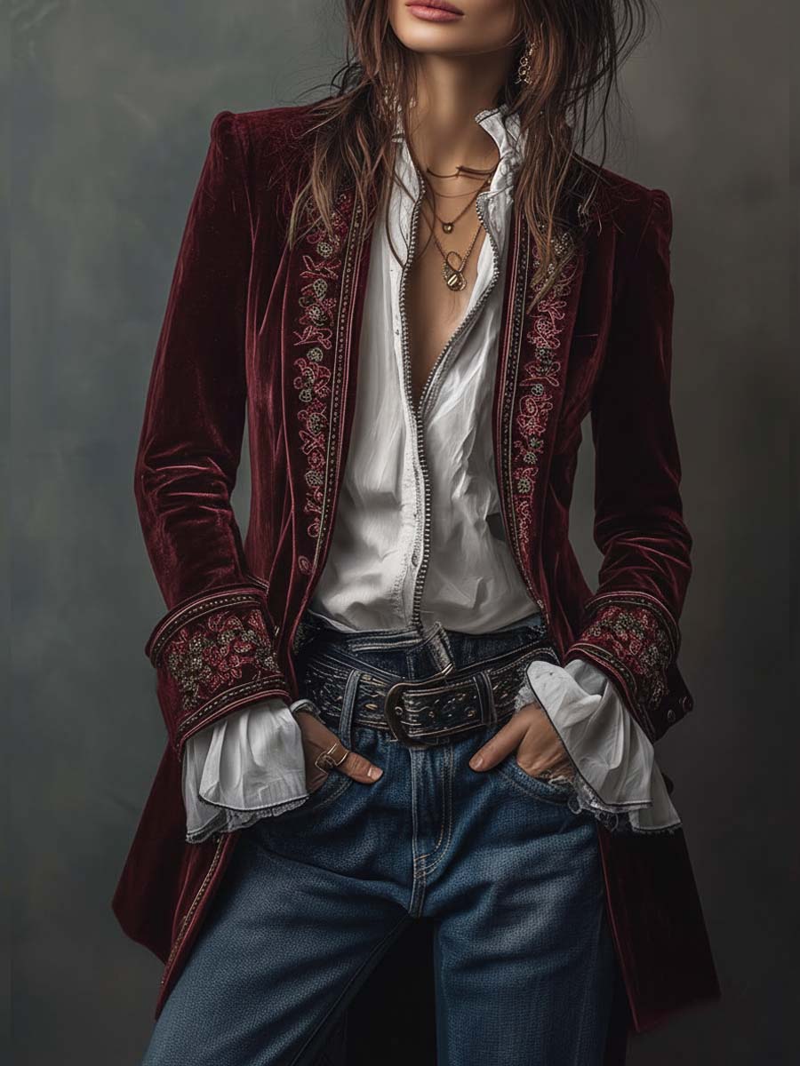Athénaïs blazer in Burgundy