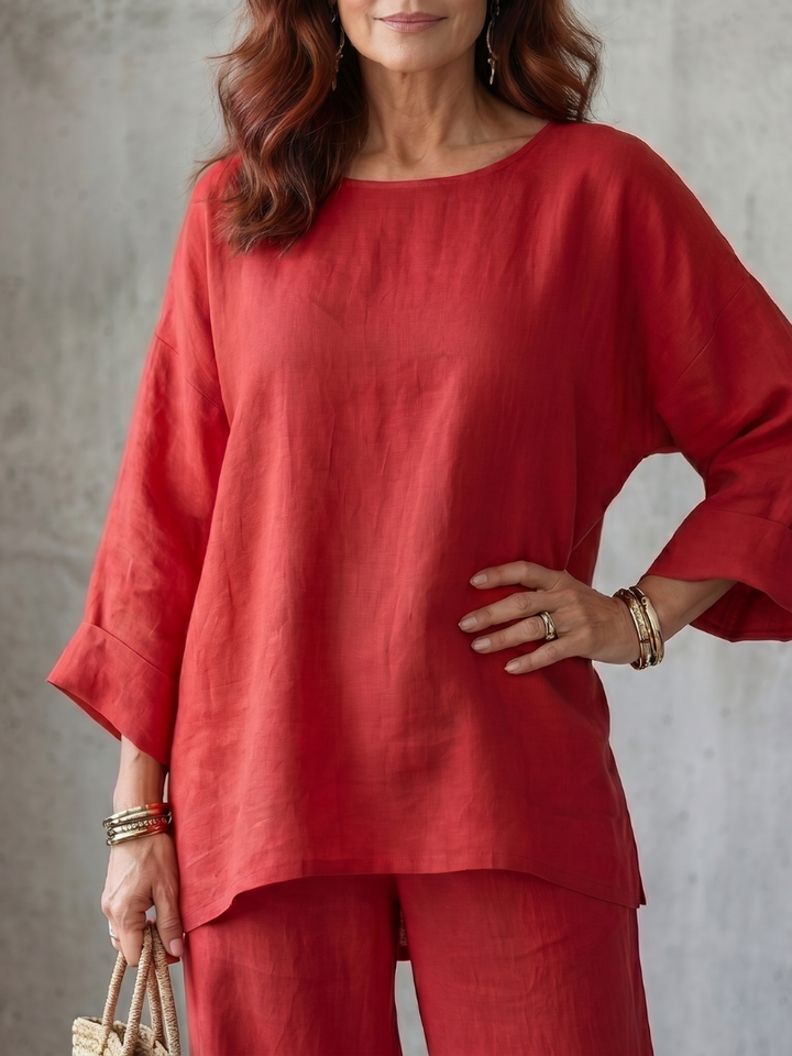 Prue Oversized Tunic Wide Leg Pant Set