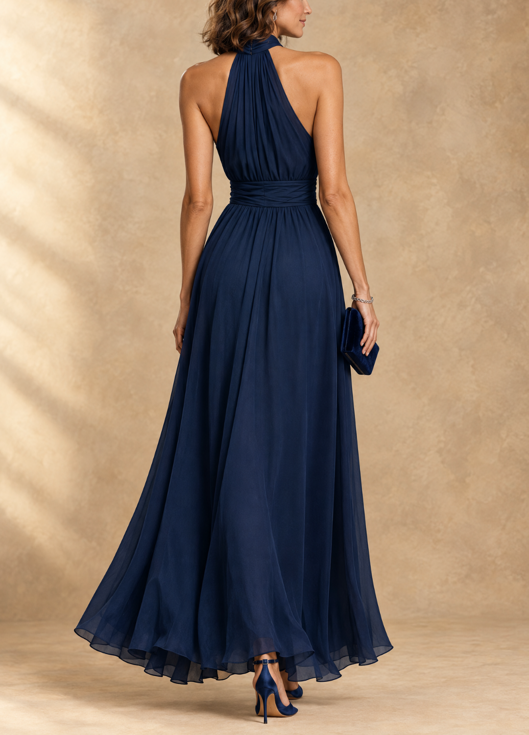 Paula Halter Neck Chiffon Maxi Dress