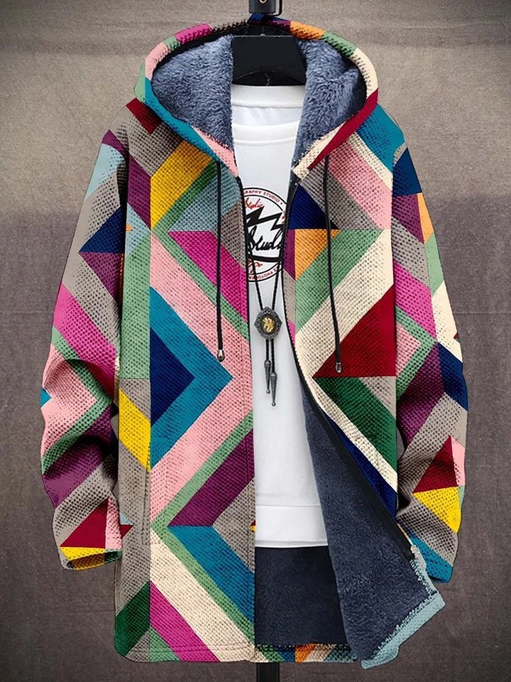 Janine Luxurious Art Print Cardigan - Rainbow