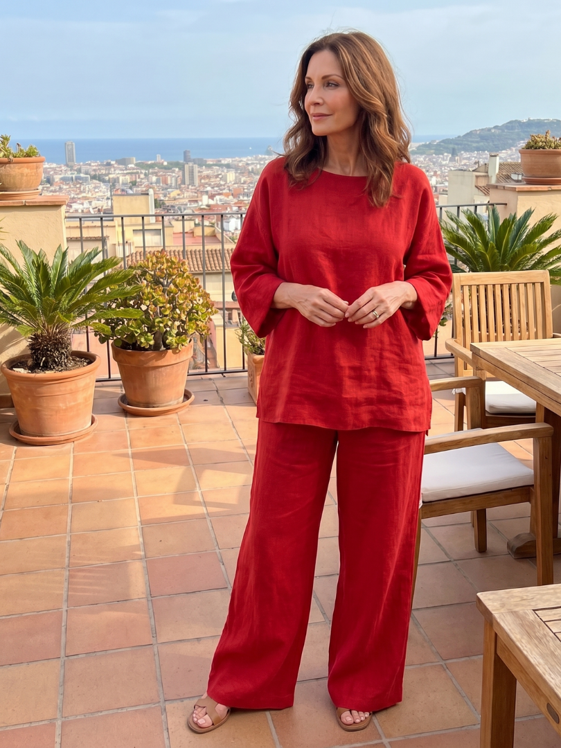 Prue Oversized Tunic Wide Leg Pant Set
