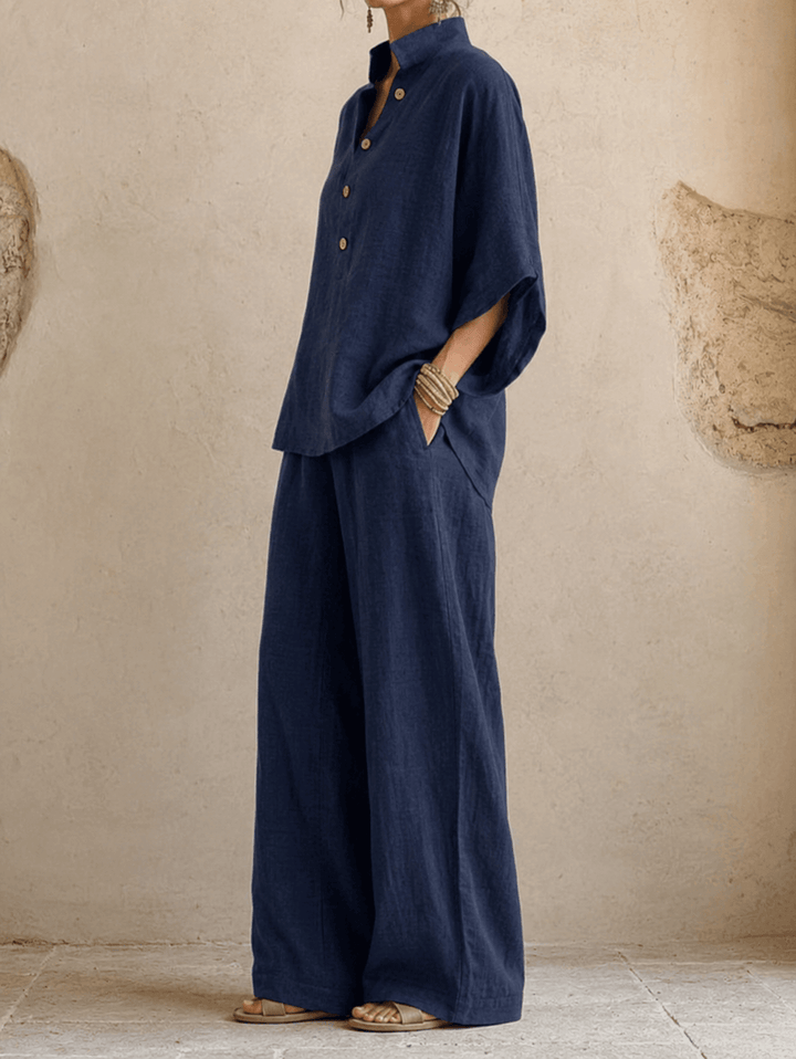 Maribel | Batwing Sleeve Top and Wide-Leg Pants Set
