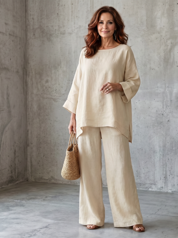 Prue Oversized Tunic Wide Leg Pant Set