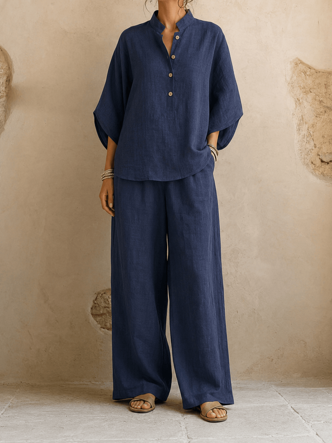 Maribel | Batwing Sleeve Top and Wide-Leg Pants Set