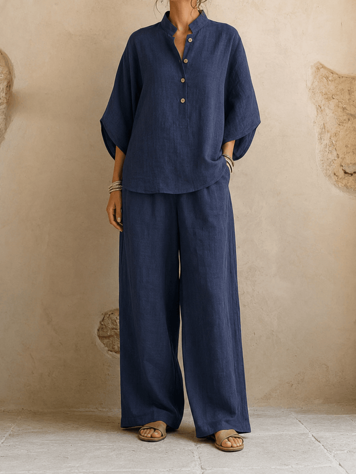 Maribel | Batwing Sleeve Top and Wide-Leg Pants Set