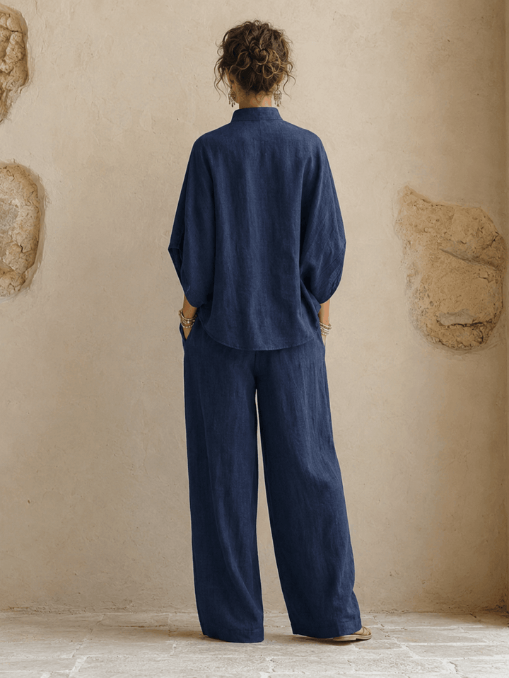 Maribel | Batwing Sleeve Top and Wide-Leg Pants Set