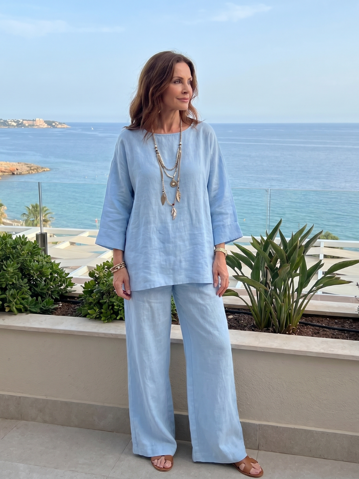 Prue Oversized Tunic Wide Leg Pant Set