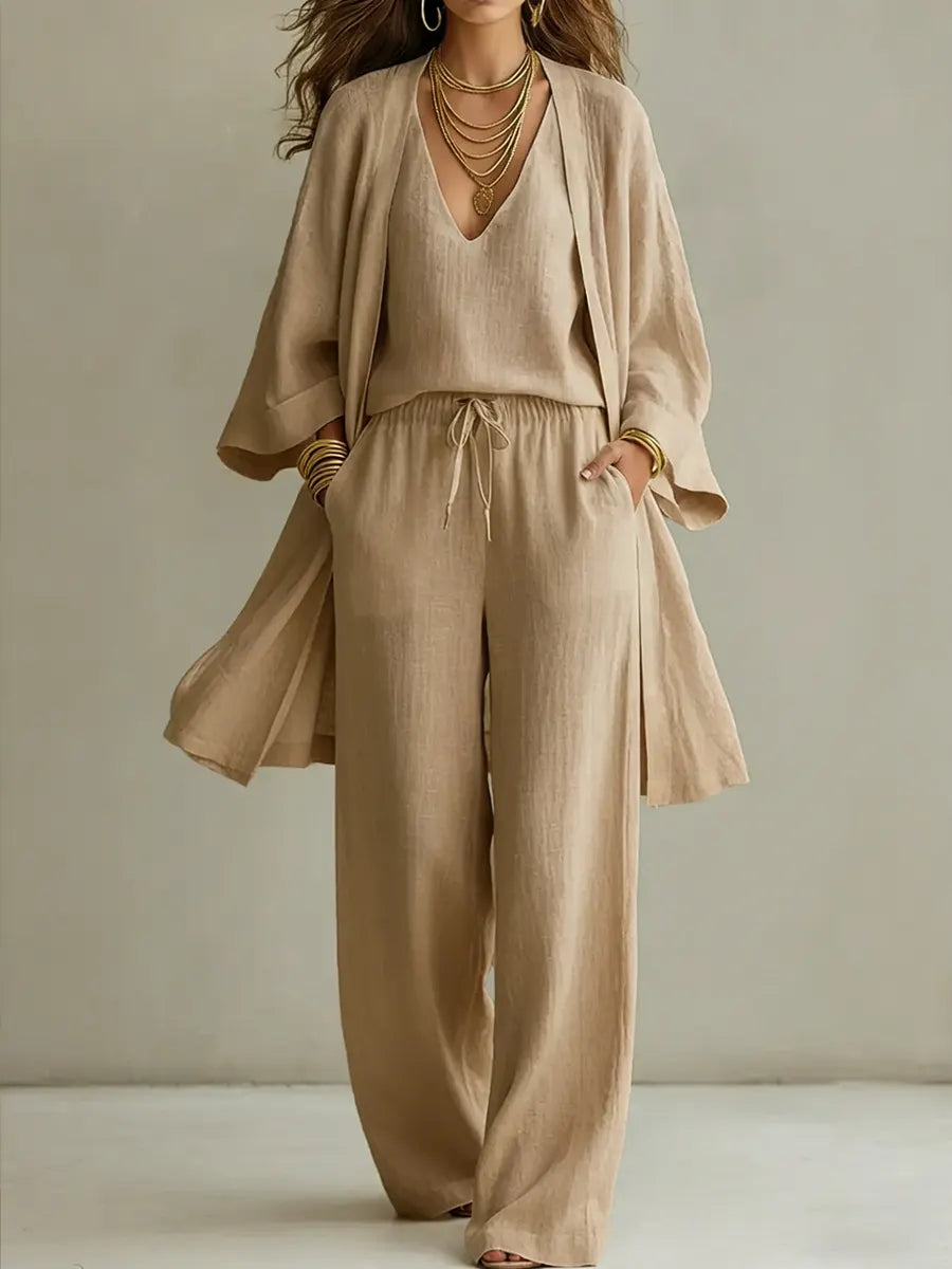Isabelle Relaxed Linen Three Piece Set