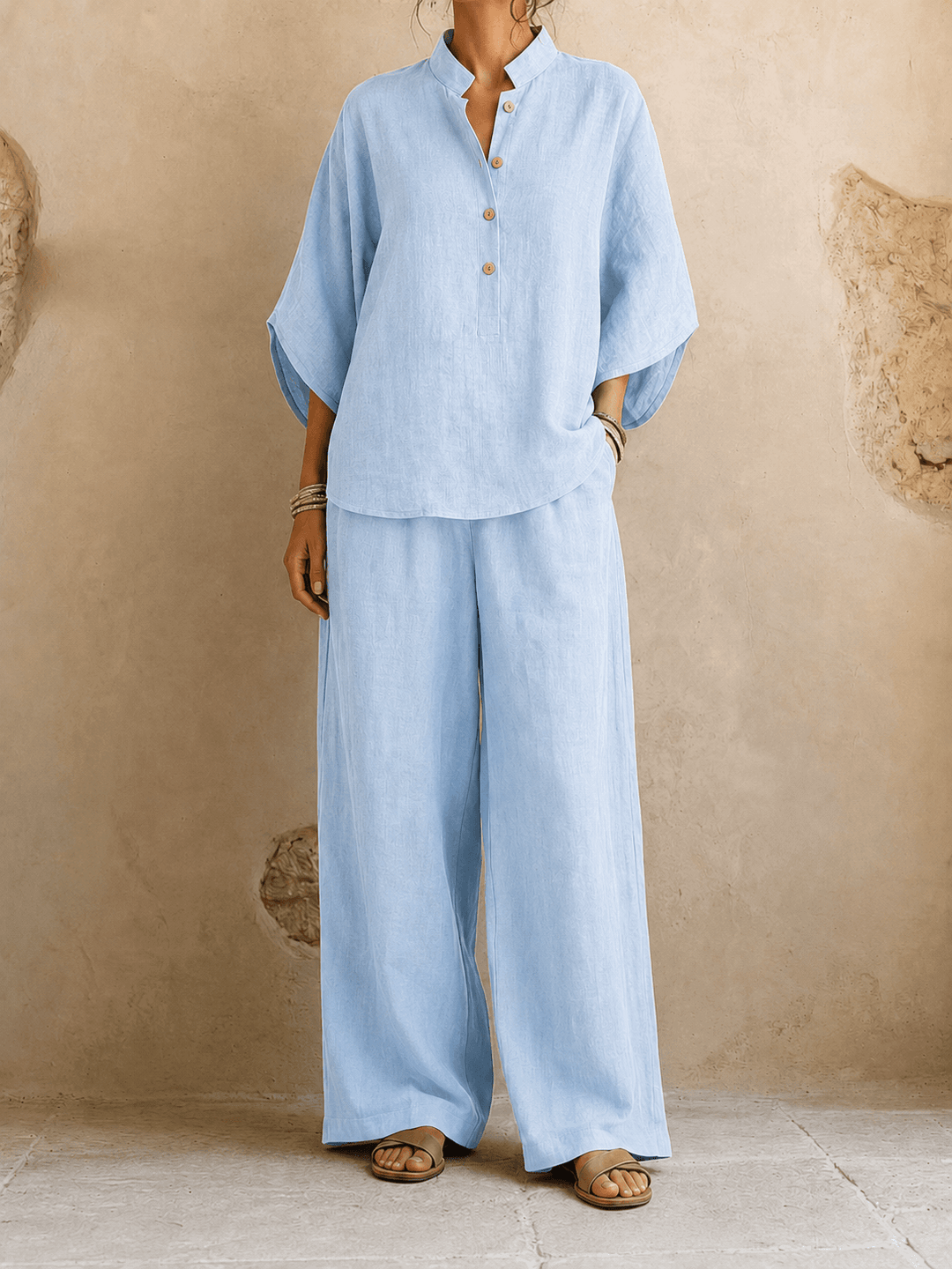 Maribel | Batwing Sleeve Top and Wide-Leg Pants Set