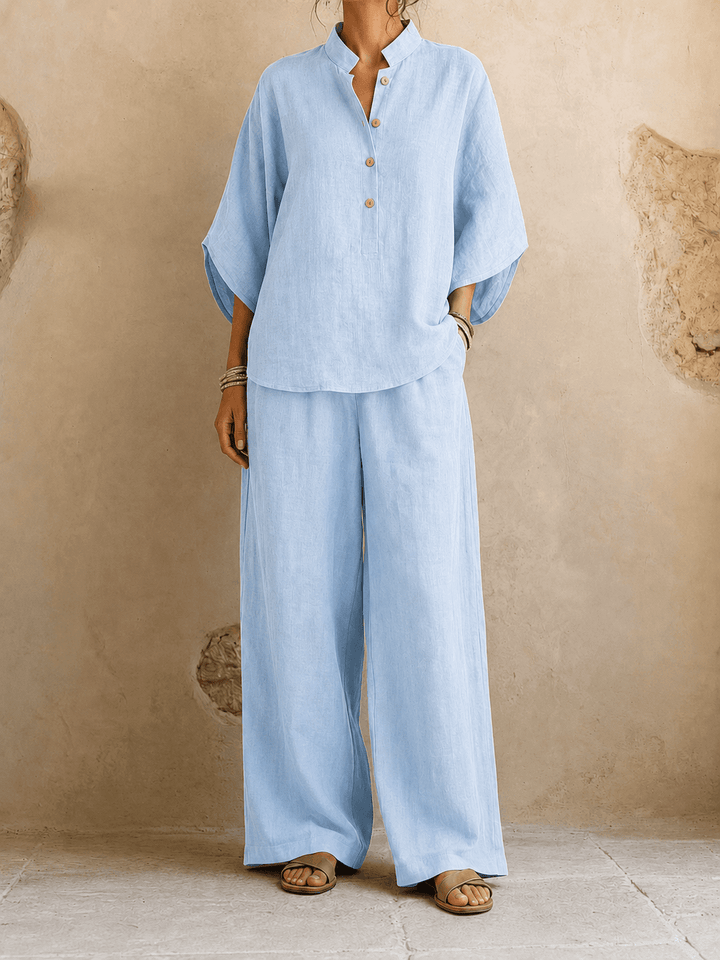 Maribel | Batwing Sleeve Top and Wide-Leg Pants Set