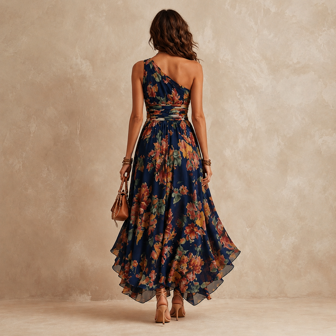 Celeste One-Shoulder Floral Maxi