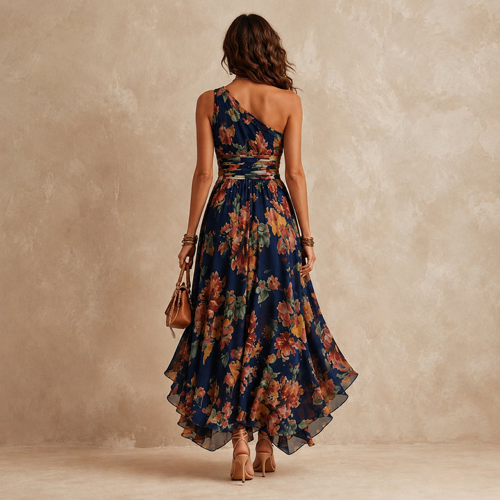 Celeste One-Shoulder Floral Maxi