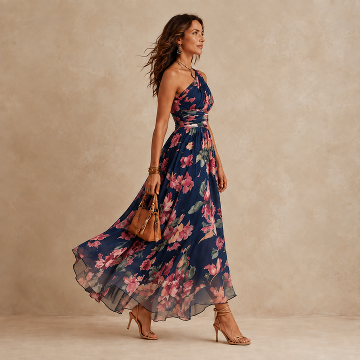 Celeste | One-Shoulder Floral Maxi Dress
