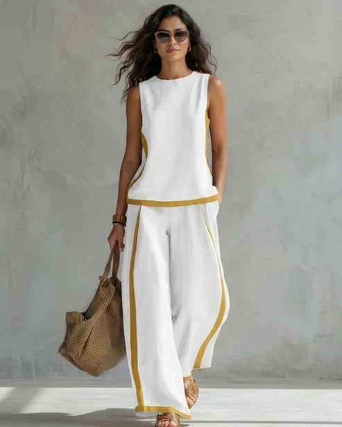 Leila Two-Piece Fluid Set - White