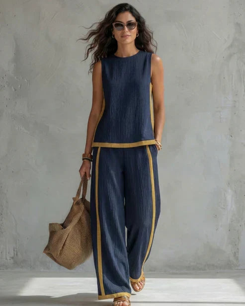 Leila Two-Piece Fluid Set - Dark Blue