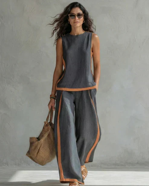 Leila Two-Piece Fluid Set - Gray
