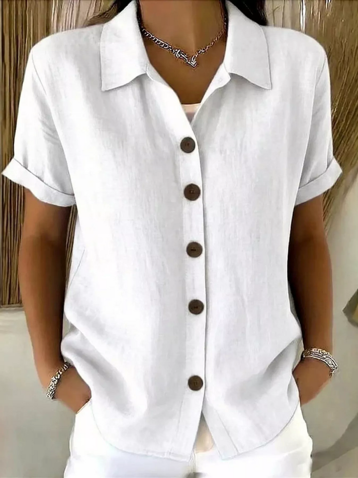 Aurelia Classic Button-Up Shirt - white