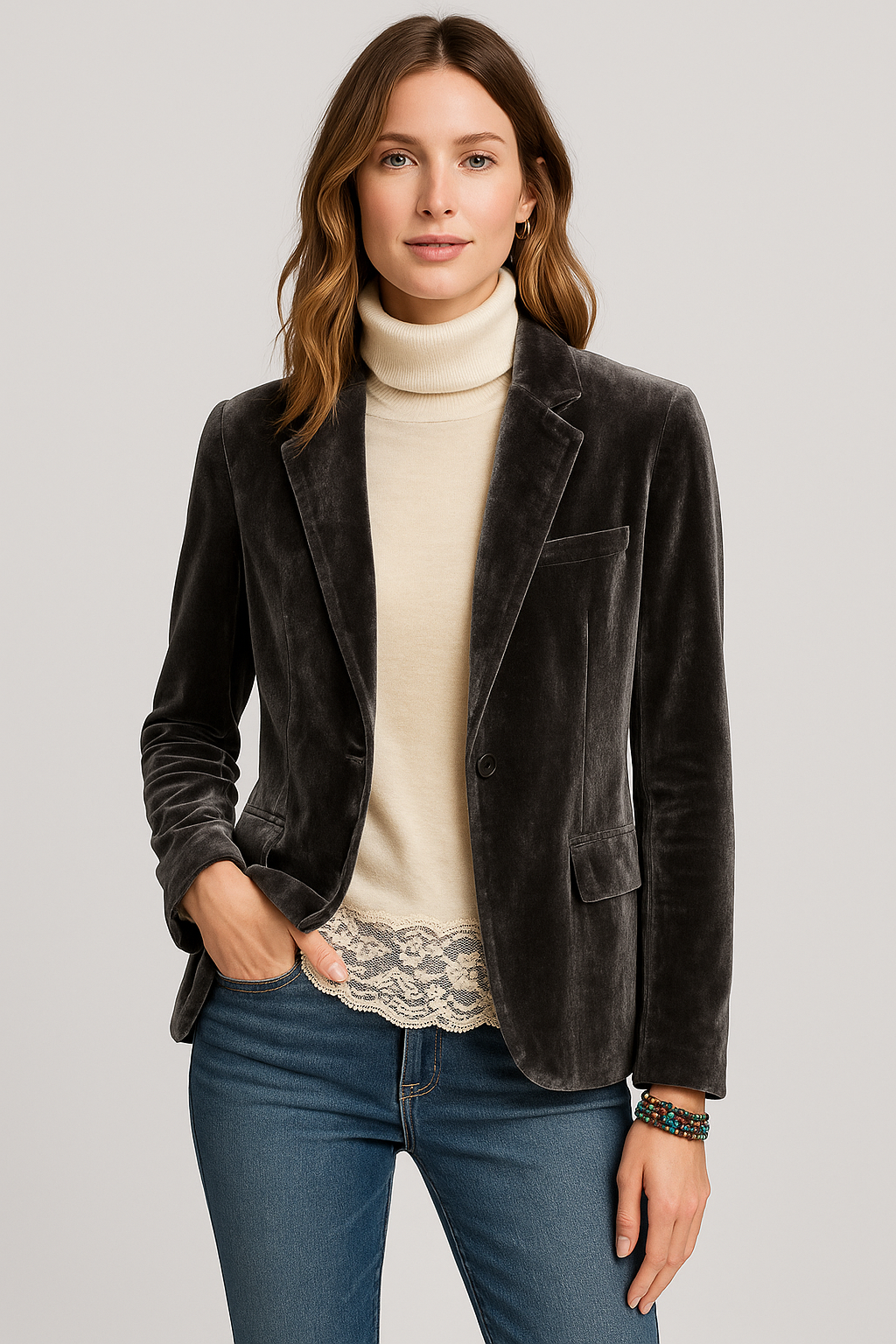 Sioba Velvet Slim-Fit Blazer
