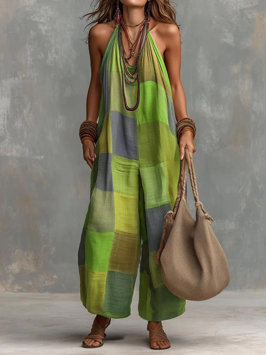 Boho Patchwork Print Jumpsuit
