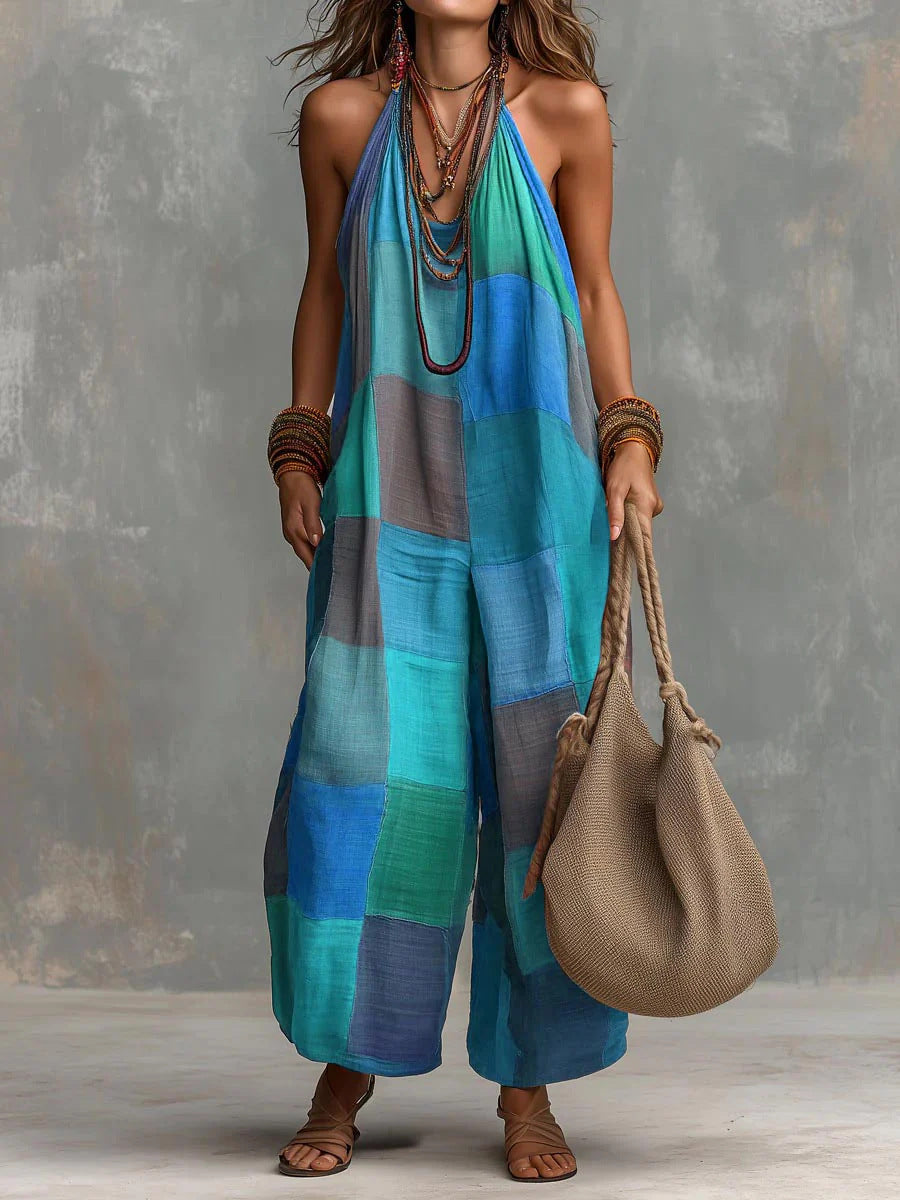 Boho Patchwork Print Jumpsuit