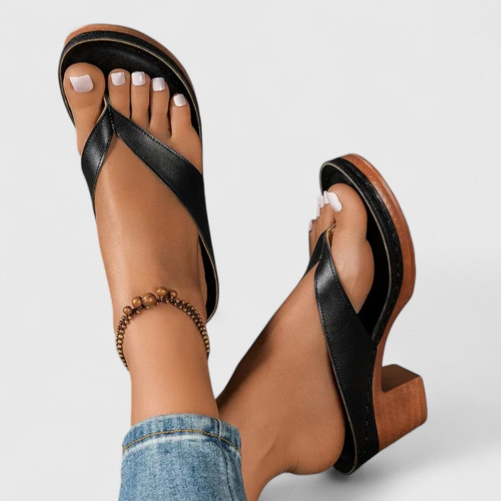 Jazrielle Orthopedic Block Heel Thong Sandals