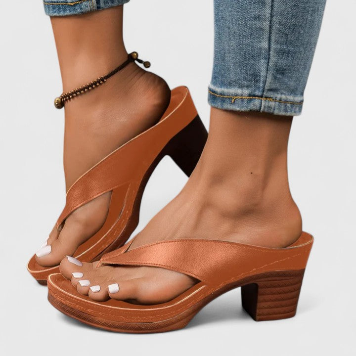 Jazrielle Orthopedic Block Heel Thong Sandals