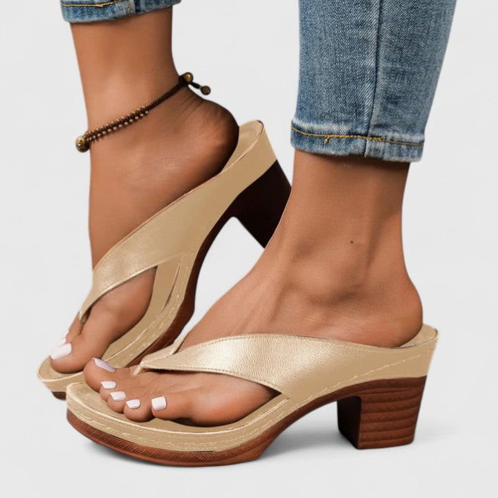 Jazrielle Orthopedic Block Heel Thong Sandals
