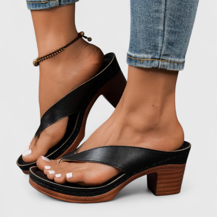 Jazrielle Orthopedic Block Heel Thong Sandals