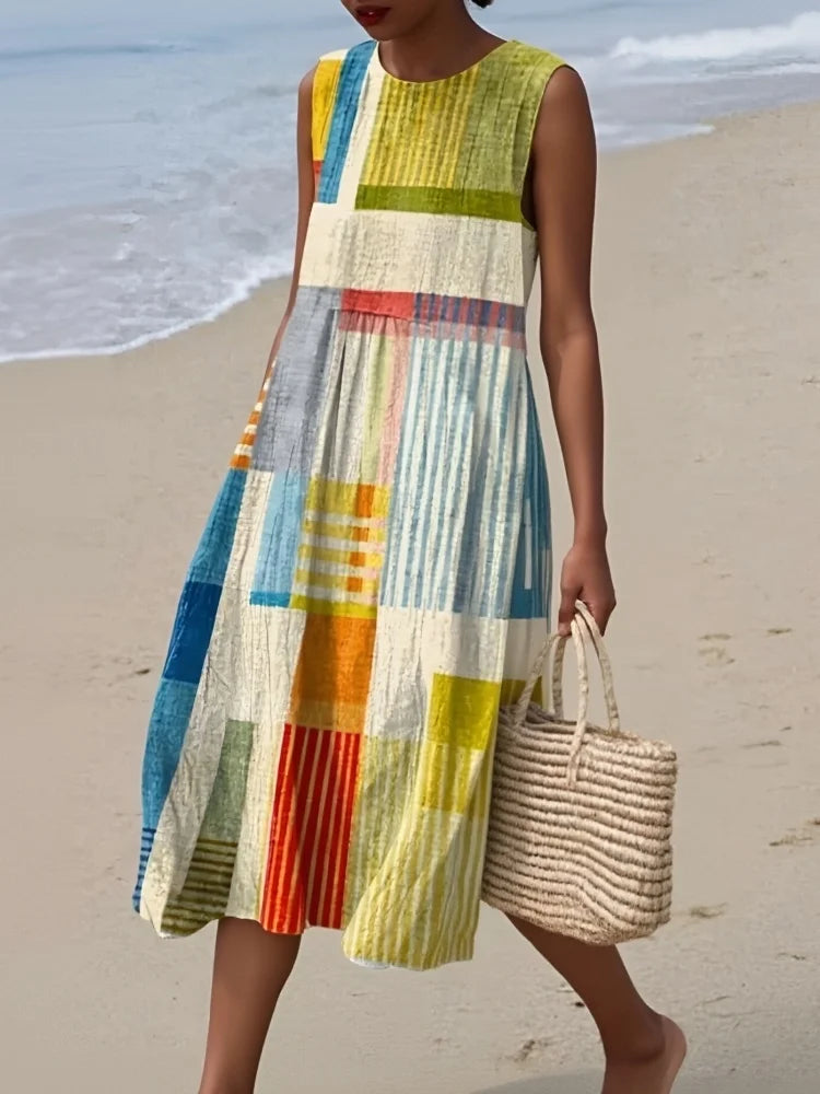 Elena Elegant Art Midi Dress