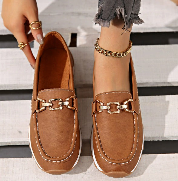 Ella Orthopedic Flat Buckle Loafers