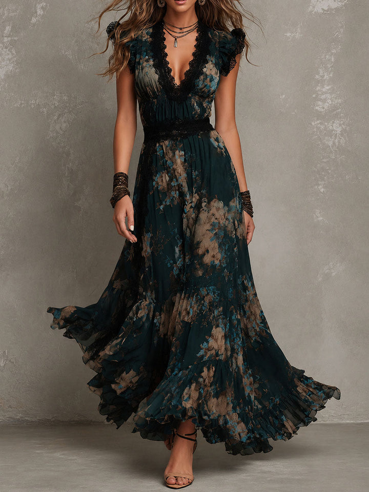Helen | Tiered Boho Floral Maxi Dress