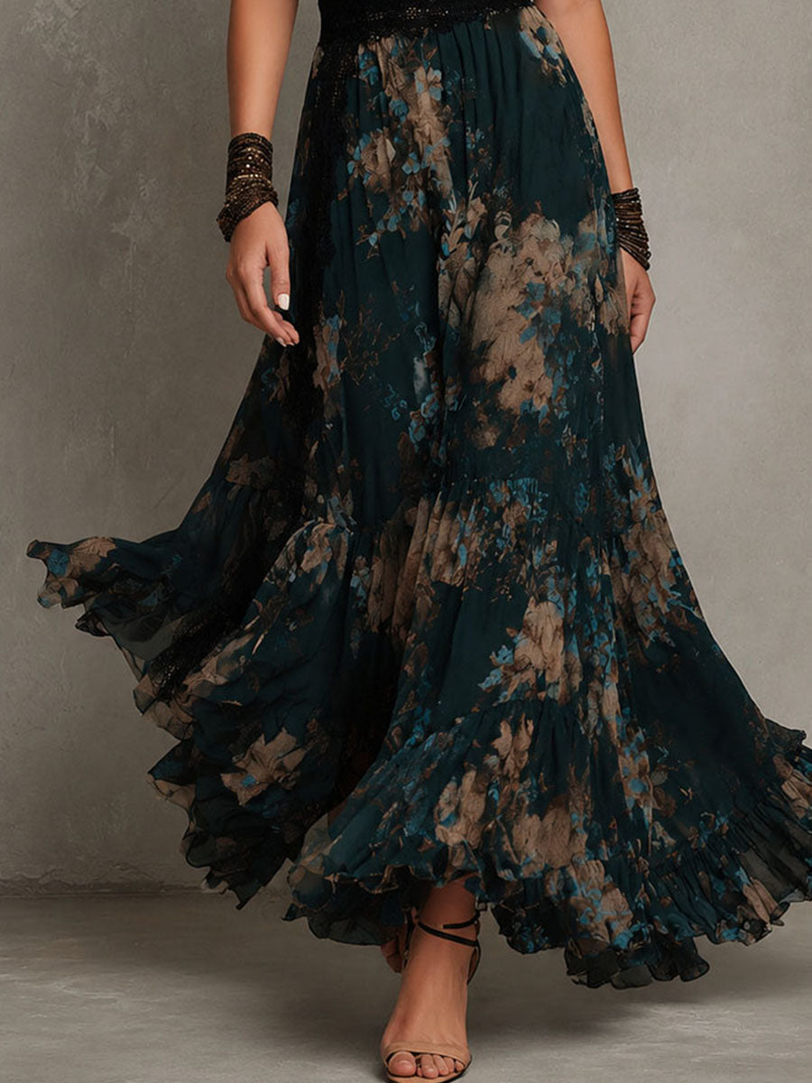 Helen | Tiered Boho Floral Maxi Dress