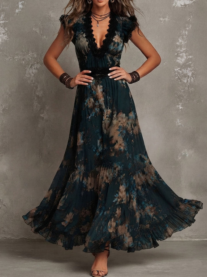 Helen | Tiered Boho Floral Maxi Dress