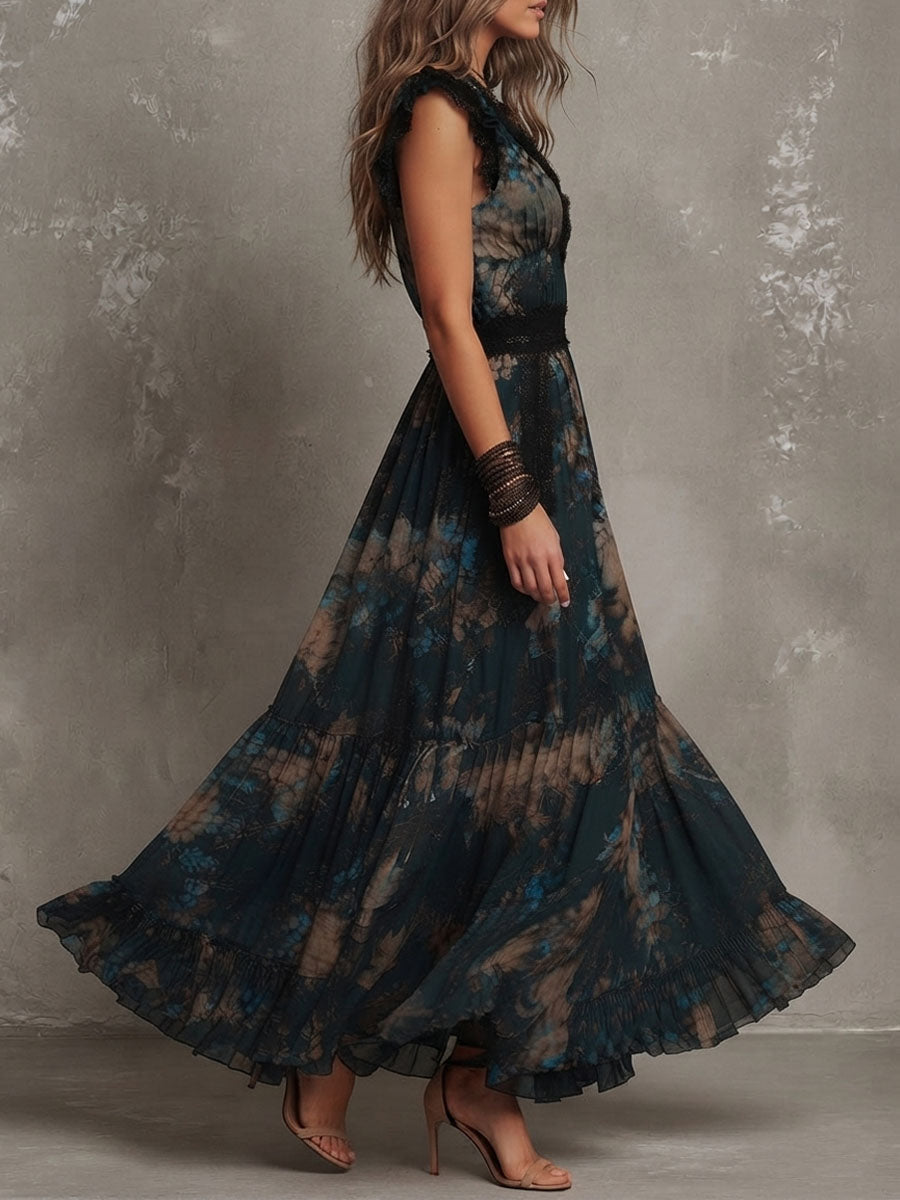 Helen | Tiered Boho Floral Maxi Dress