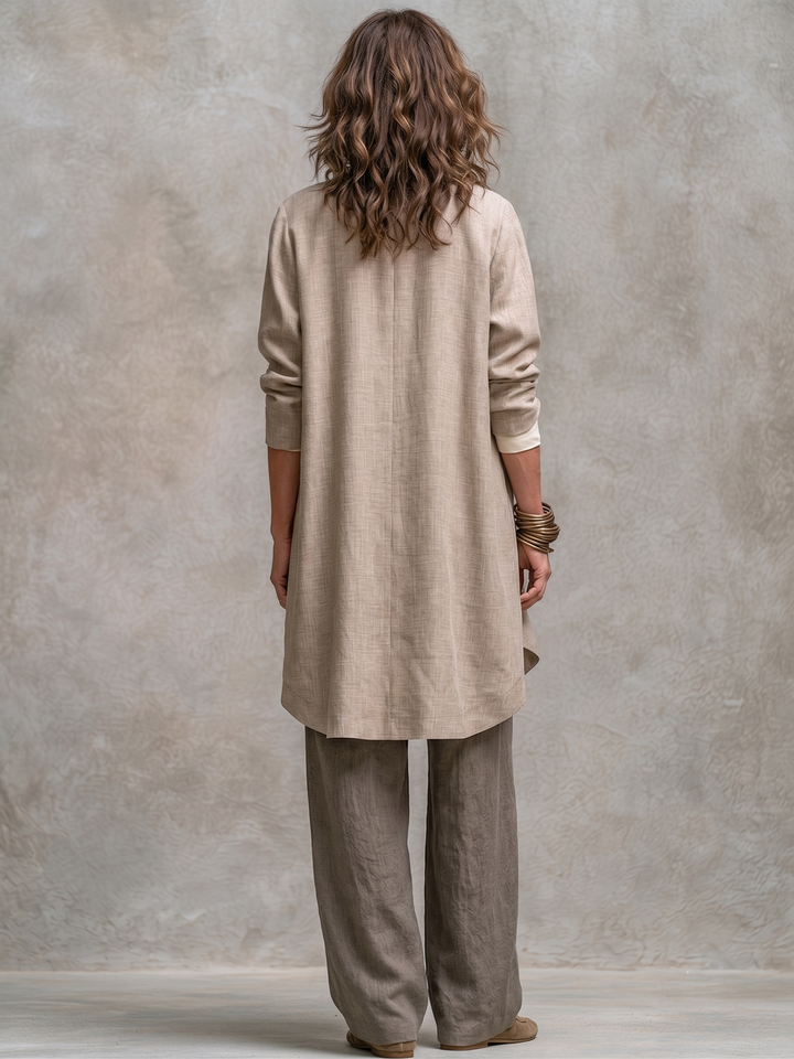 Elena Beige Grey Layered Three Piece Set