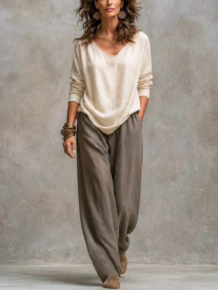 Elena Beige Grey Layered Three Piece Set