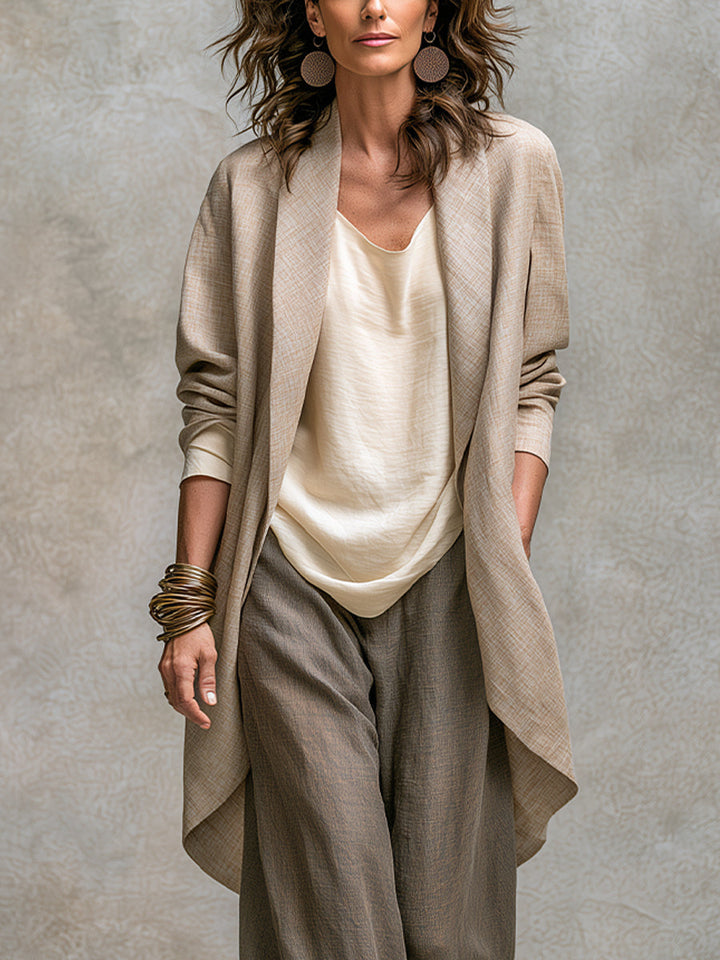 Elena Beige Grey Layered Three Piece Set