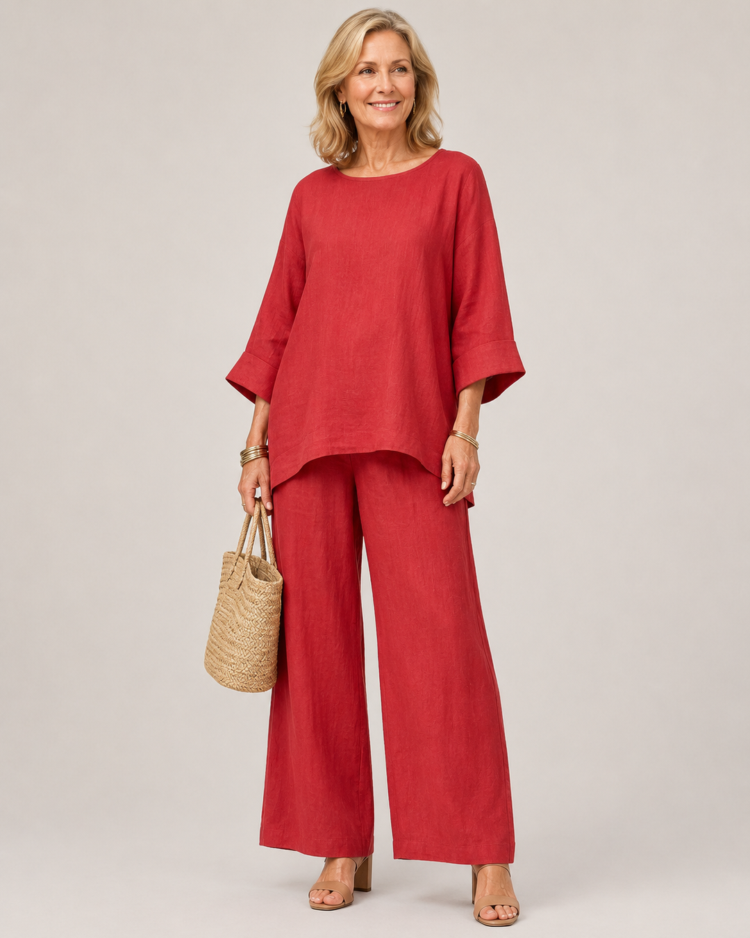 Prue Oversized Tunic Wide Leg Pant Set