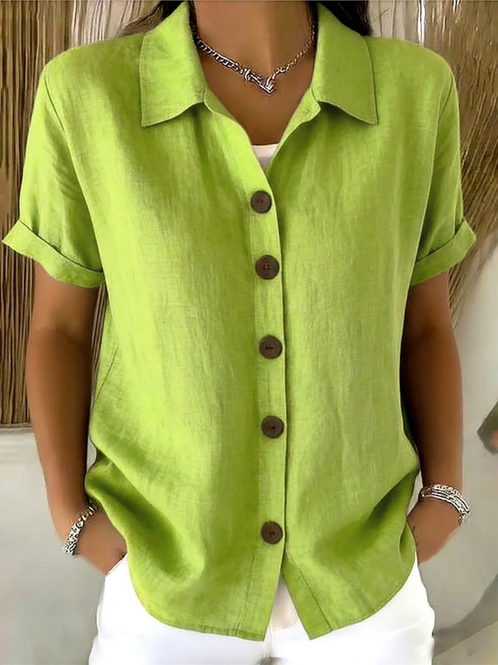 Aurelia Classic Button-Up Shirt - red