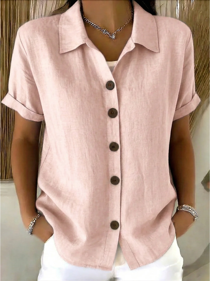 Aurelia Classic Button-Up Shirt - pink
