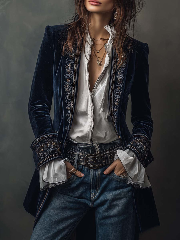 Athénaïs blazer in Navy Blue