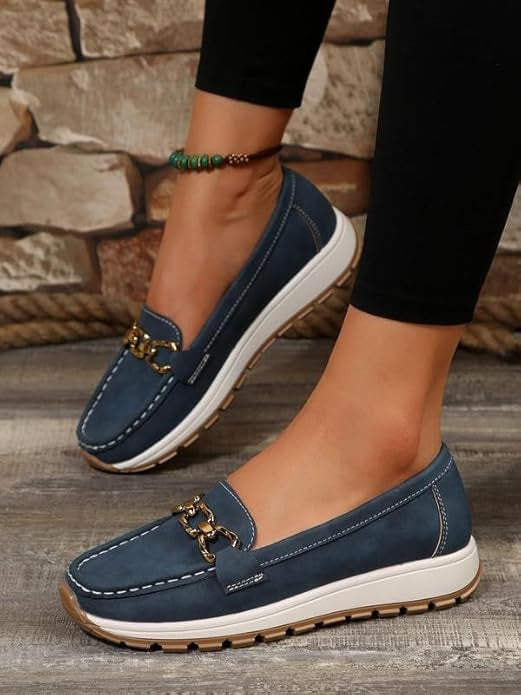 Ella Orthopedic Flat Buckle Loafers
