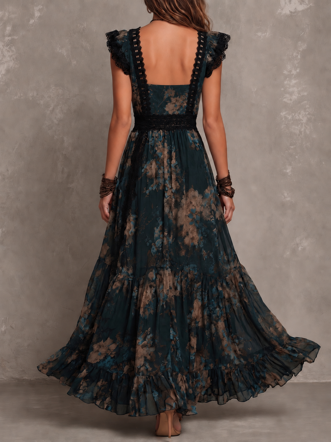 Helen | Tiered Boho Floral Maxi Dress