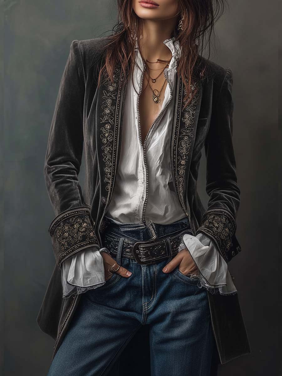 Athénaïs blazer in Dark Grey