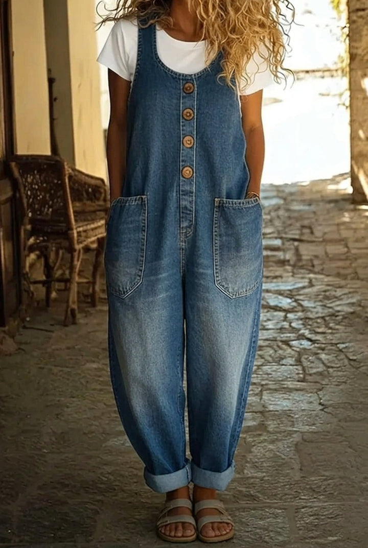 Lenna Vintage Cotton Denim Jumpsuit