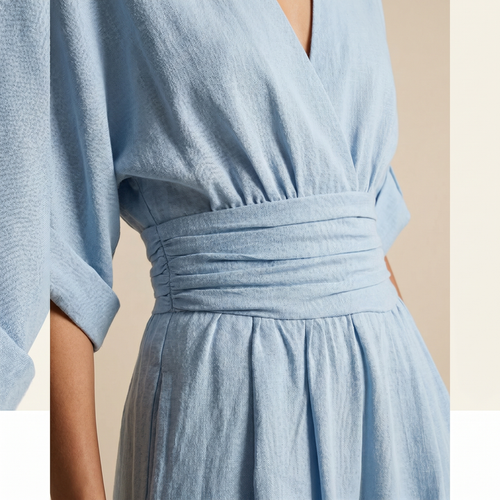 Capella V-Neck High Waist Wide Leg Jumpsuit